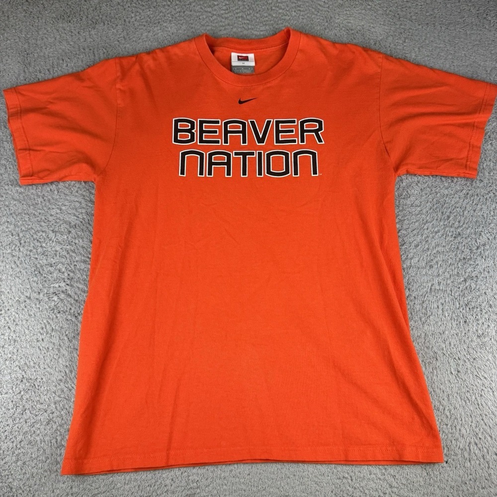 Oregon State Beavers Nike Shirt Center Swoosh Men's size Medium Vtg‎ Y2k Boxy